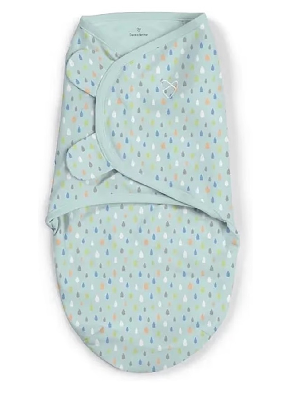 SwaddleMe Mint Green Baby Swaddle with Multicolor Raindrop Print